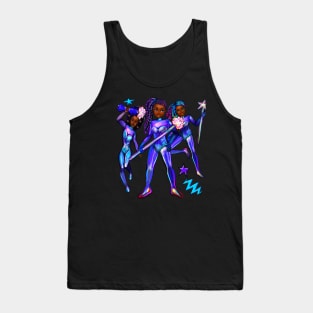 Black African American anime superhero girls from outer space brown skin black women Tank Top